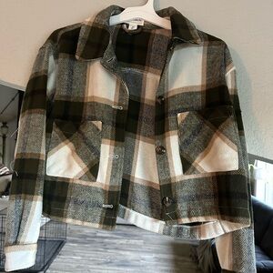 Plaid Button-Up Jacket